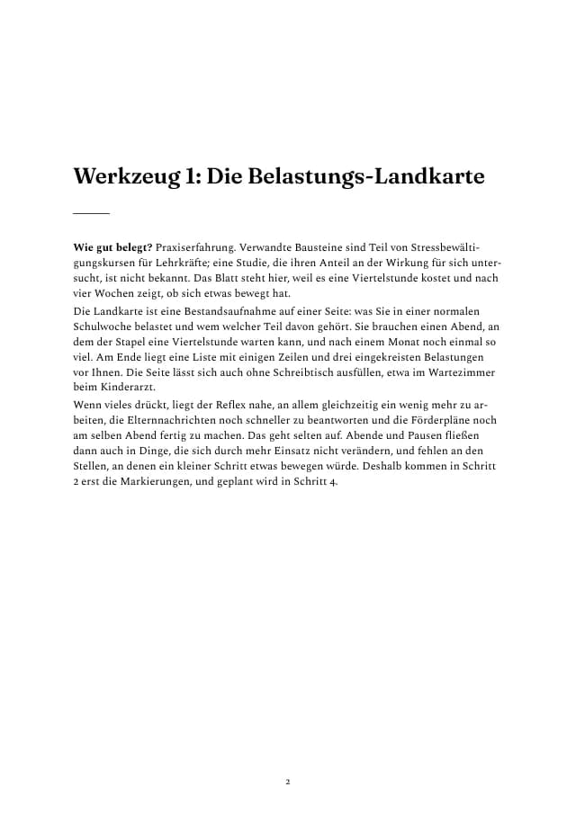 Beispielseite 3 aus den Werkzeuge zu „Stress im Schulalltag“