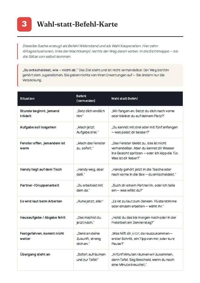 Beispielseite 2 aus den Vorlagen zu „Schwierige Schüler in der weiterführenden Schule“