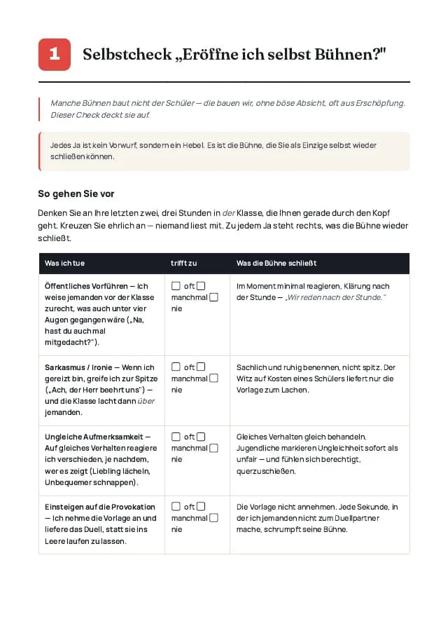 Beispielseite 3 aus den Vorlagen zu „Schwierige Schüler in der weiterführenden Schule“